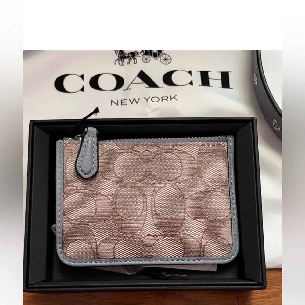 Coach Charcoal Leather Card Holder